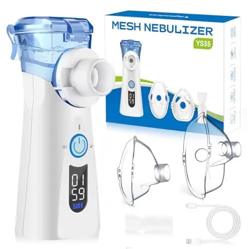 Nebulizador Portátil para Adultos y Niños Nebulizador Silencioso para Bebé con Pantalla LED 3 Modos de Inhalador Nasal Incluye 2 Máscaras y Boquilla Diseño Práctico y Portátil