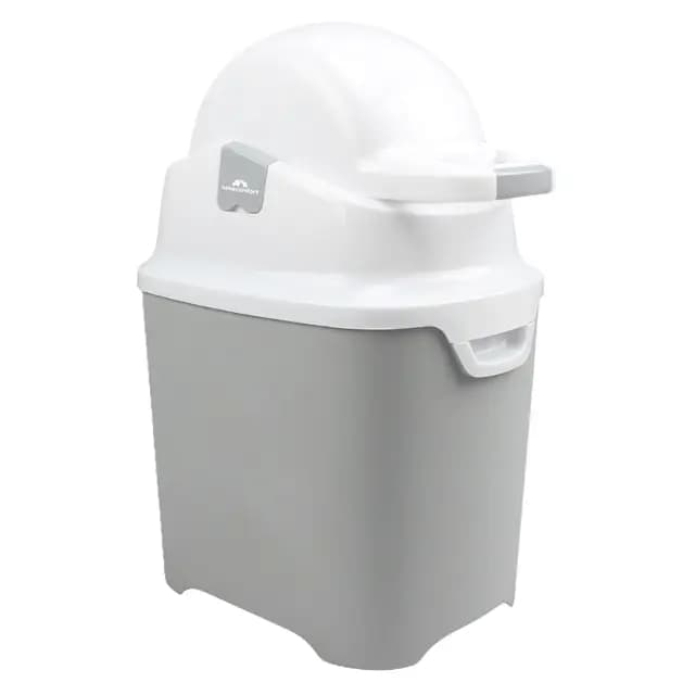 Bebeconfort Papelera Pañales, Tapa Antiolor, Compatible con Cualquier Bolsa Basura, Capacidad Máx. 30 Pañales, Uso con Una Sola Mano, Tamaño Conveniente para Fácil Almacenaje, Fácil Limpieza, Gris