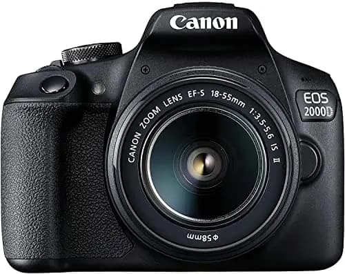 Canon EOS 2000D más EF-S 18-55mm f/3.5-5.6 IS II Juego de cámara SLR 24,1 MP CMOS 6000 x 4000 Pixeles Negro - Cámara Digital (Full HD, 475 g)
