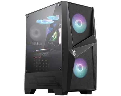 MSI mag Forge 100R – Torre Gaming ATX con 2 Ventiladores ARGB, Panel Frontal Mesh, Cristal Templado, Alto Flujo de Aire, Compatible con Refrigeración Líquida – Caja PC Gaming