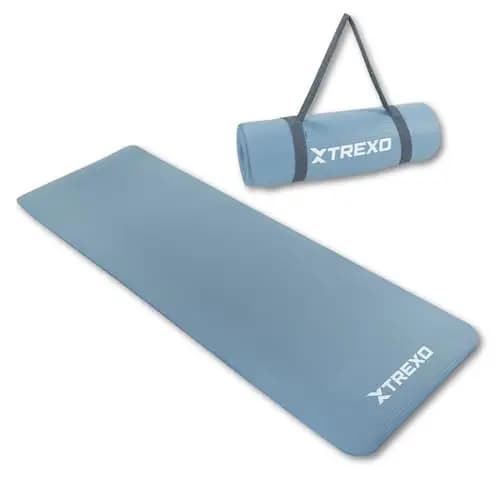 TREXO NBR - Alfombrilla de ejercicio en color rosa claro, 183 x 61 cm, material de excepcional durabilidad y flexibilidad, 15 mm de grosor con textura antideslizante, completa con correa de transporte – Imagen 1