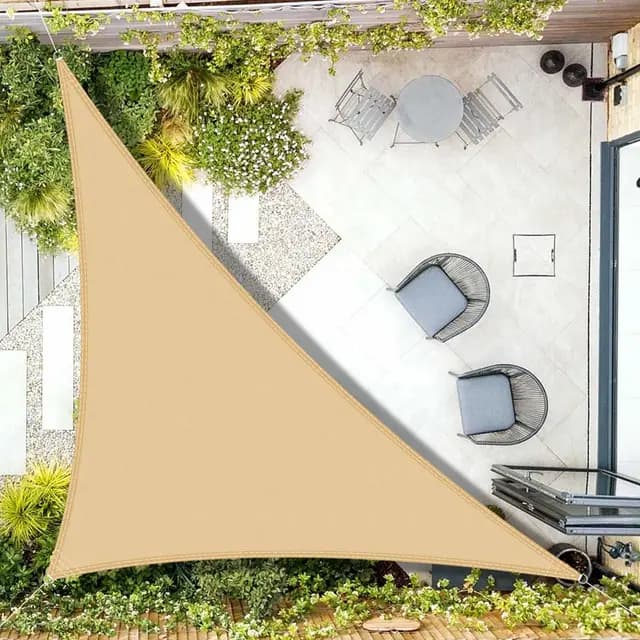 AXT SHADE Toldo Vela de Sombra Impermeable Triangular 3x3x4,25m Protección Rayos UV para Exterior Terraza Patio Jardín-Arena