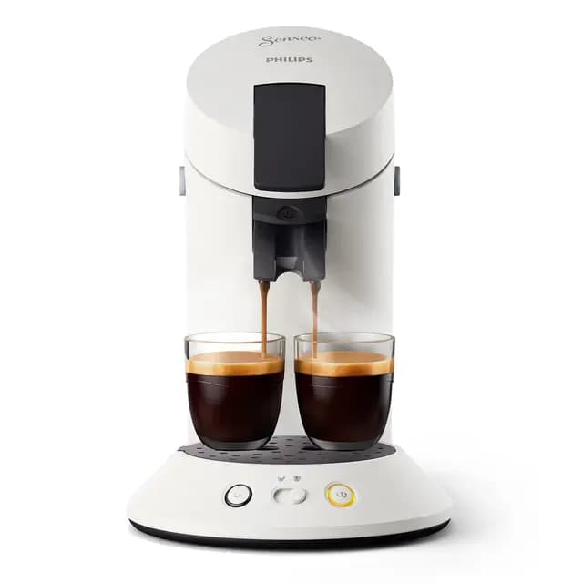Philips Senseo Original Plus CSA210/10 - Cafetera de monodosis (selección de intensidad, tecnología de café Boost, plástico reciclado), color blanco