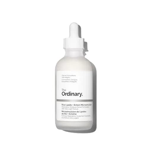Hidratante The Ordinary Rice Lipids + Ectoin Microemulsion para la piel seca: hidratación calmante, reparación de la barrera cutánea y reducción del enrojecimiento, 120 ml