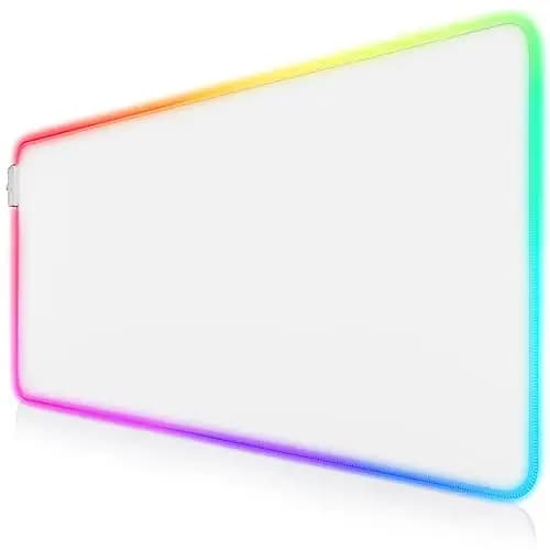 TITANWOLF - Alfombrilla para ratón Gaming RGB - Mouse Pad 900x400 mm - LED Multicolor 7 Colores - 4 Modos de Efectos - Mejora precisión y Velocidad - Superficie Inferior de Goma – White
