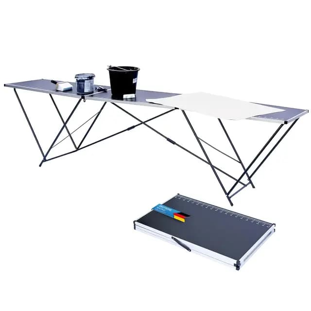 mesa multifuncional plegable, multiusos, plegable, de mercado, papel tapiz ajustable en altura, para mercados y festivales (Mesa de empapelado profesional 3 metros)