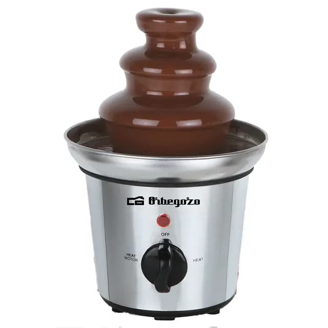 Orbegozo FCH 4000, Fuente de chocolate, cuerpo de acero inoxidable, 3 pisos, base antideslizante, 32 W, función mantenimiento calor,base antideslizante