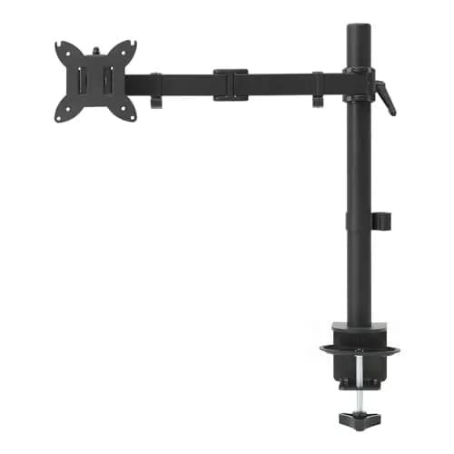 Amazon Basics Soporte de Escritorio con Brazo Ajustable para un Solo Monitor, Compatible con Hasta 32 Pulgadas (38 Pulgadas Ultrapanorámico) y 10kg, Tensión Ajustable, VESA 75 x 75/100 x 100, Negro – Imagen 1