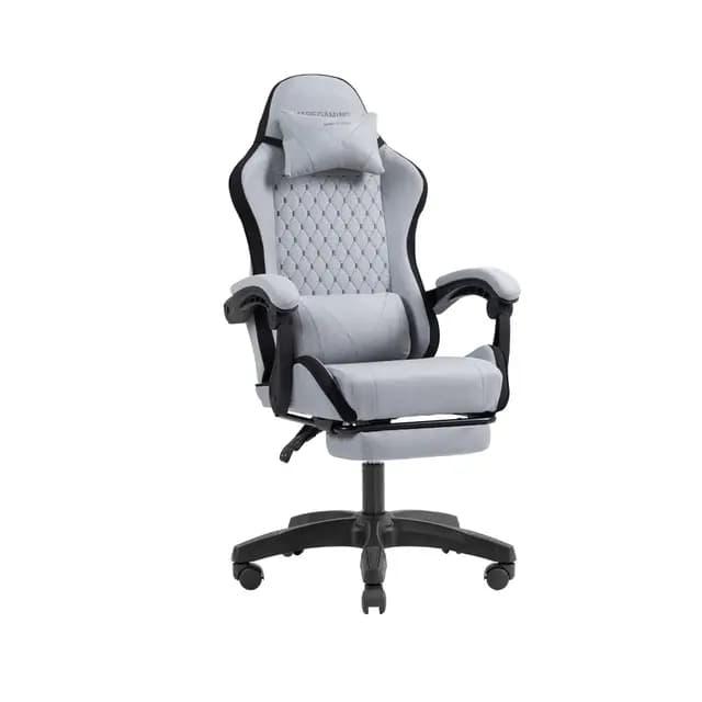 Mars Gaming MGC-X, Silla Gaming Ergonómica, Tejido Transpirable, Respaldo Reclinable y Altura Regulable, Reposabrazos Dinámico, Cojín Cervical y Lumbar, Silla Oficina con Reposapiés Extensible, Negro