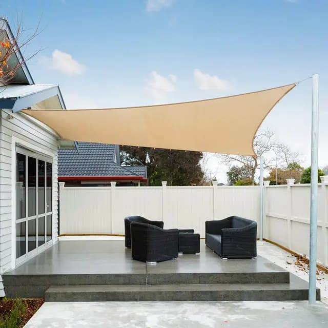 AXT SHADE Toldo Vela de Sombra Impermeable Rectangular 2,5x3,5m Protección Rayos UV para Exterior Terraza Patio Jardín-Arena