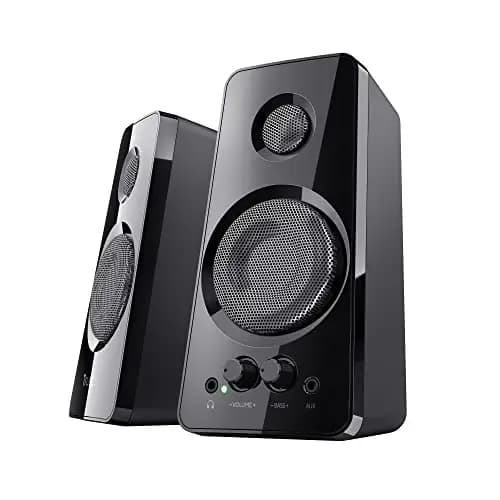 Trust Tytan Sistema de Altavoces PC 2.0, 36 W, Alimentación USB para Ordenador Portátil, Tablet, Teléfono, Negro, 3.5 mm Jack