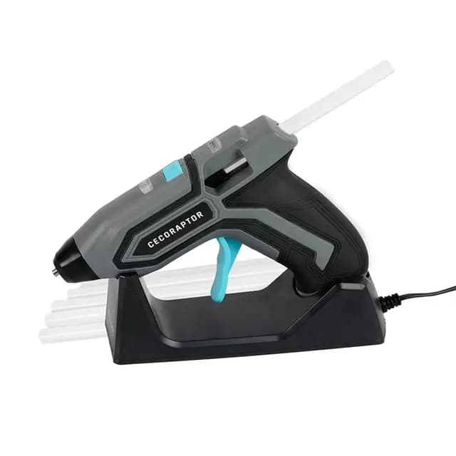 Cecotec Pistola de Encolar sin Cables CecoRaptor Perfect Fix 360 X-Treme. Batería de 3,7V y 1500 mAh, Diámetro barra 7mm y 140 mm de Largo, Calentamiento 90s, Autonomía hasta 30 min