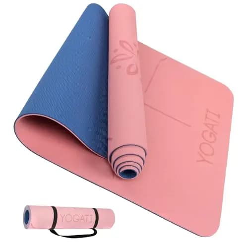 YOGATI Esterilla Yoga con Correa. Esterilla Yoga Antideslizante. Esterilla Fitness Ideal para Gym o casa. Esterilla Pilates Gruesa. Esterilla Deporte para Mujeres y Hombres. Yoga Mat.