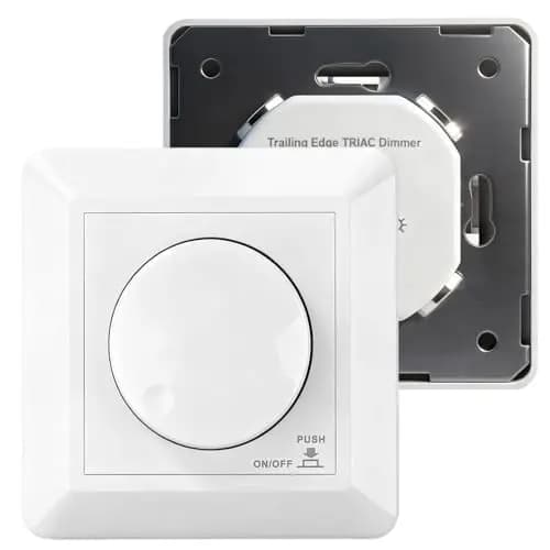 Regulador de intensidad led 230V dimmer interruptor regulador de luz 5-400W Incrustado regulables perilla de dimmer apto para lámparas LED monocromáticas incandescentes y halógenas BQ-TTDIM