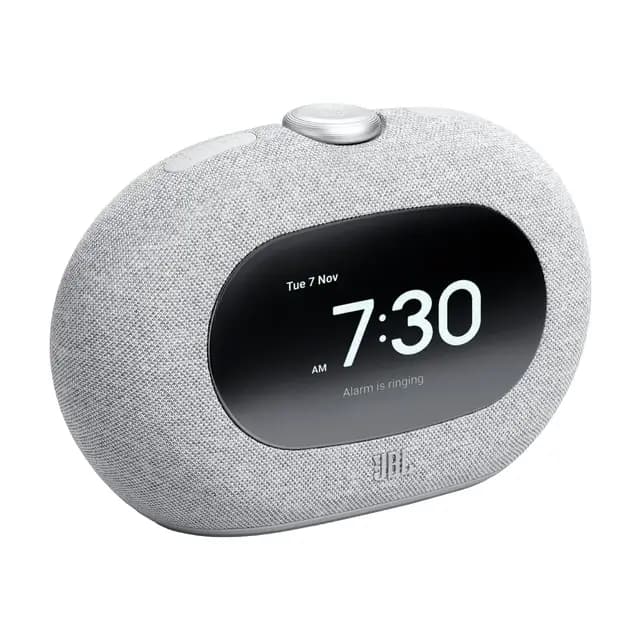JBL Horizon 3 Altavoz Radio Despertador Bluetooth con Dab/Dab+/FM, Sonido Pro, Alarma Amanecer, luz Ambiental, USB‑C, Gris