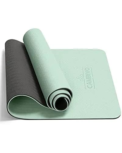 CAMBIVO Esterilla Yoga Gruesa 8mm, Esterilla Fitness Antideslizante TPE 183x61cm, Yoga Mat con Correa para Pilates, Ejercicio, Deporte, Fitness, Gym