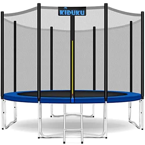 KIDUKU® Trampolín Ø 244/305 cm - Juego Completo con Red de Seguridad, Escalera, Cubierta de Bordes, Anclaje de Suelo y Accesorios para Exterior jardín Cama elástica Infantil Capacidad de Carga 150 kg