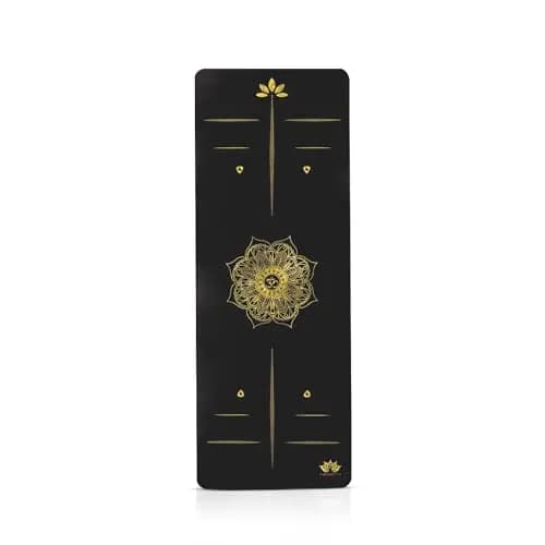 Yoga Mat, Edición Dorada Mandala, Esterilla de yoga antideslizante, Materiales ecologicos Colchoneta para pilates y yoga incluye bolsa de transporte