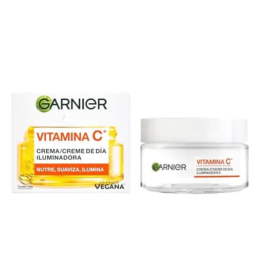 Garnier, Crema de Día Iluminadora con Vitamina C, Corrige líneas y Potencia la luminosidad en 24H, Fórmula Vegana, 50 ml – Imagen 1