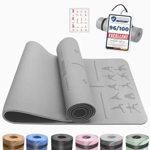 Esterilla Yoga,Esterilla Fitness Antideslizante,TPE Colchoneta Gimnasia, para Pilates,Deporte,Gimnasia,Estiramientos, Esterilla Deporte con bandolera 183x61cm – Imagen 1