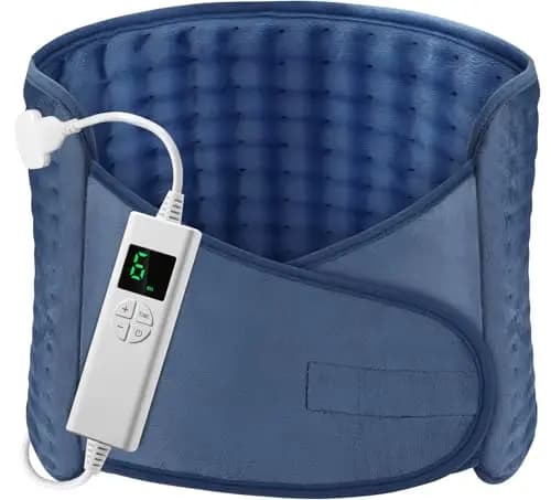 Manta Electrica OneAmg 126X30cm Esterilla Electrica con 6 Niveles de Temperatura y Apagado Automático Lavable Calentamiento Rápido Almohadilla Eléctrica Lumbar Espalda Cuello Cervical Abdominal Azul