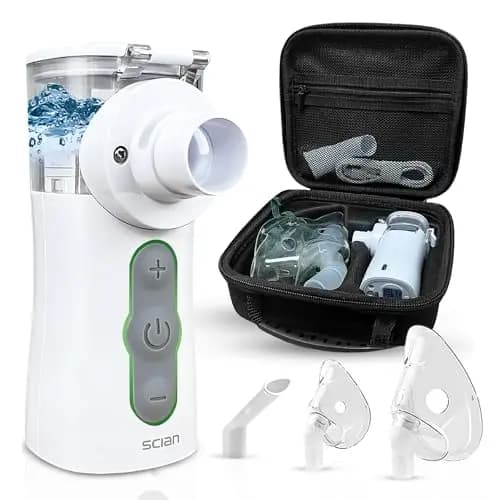 Arcanix Nebulizador Portátil Bebe Niños Adultos Nebulizador Pediatrico para Mocos Silencioso Inhalador Nasal Inhalador Vapor Aerosol Malla Vibratoria USB Tipo C Pilas Asma Alergias Estuche