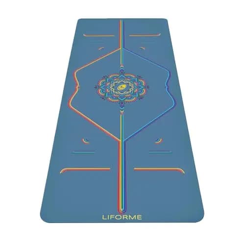 Colección de alfombrillas de yoga estampadas Liforme – Sistema de alineación patentado, antideslizantes, ecológicas, resistentes al sudor, largas, anchas y gruesas para el máximo confort