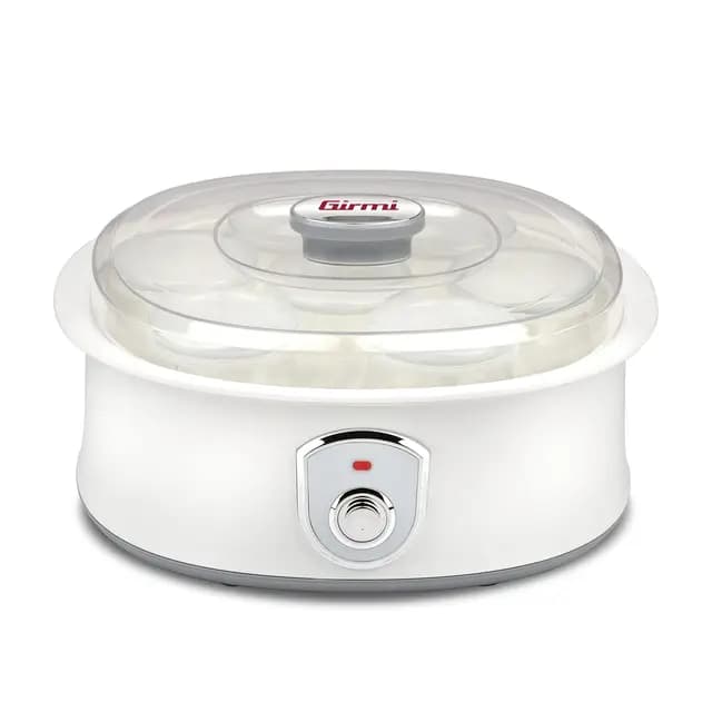 Girmi YG03 Yogurtera, 7 tarros de cristal de 180 ml, Luces de funcionamiento, 20 W, 42-50° C, blanco