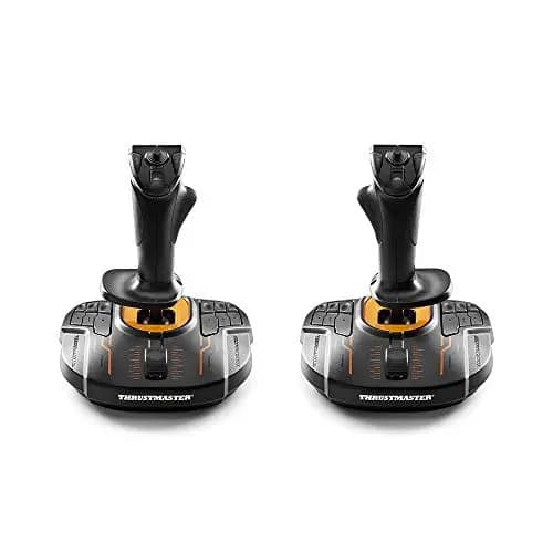 Thrustmaster T.16000M FCS Space Sim Duo - Pack de 2 Joysticks para PC (Tecnología Magnética H.E.A.R.T, Diseño Ambidiestro, Ideal para Star Citizen y Elite Dangerous) Negro/Naranja