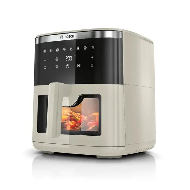 Bosch - Freidora de Aire Serie 6, Capacidad XXL de 7,2 L, 7 Programas y Ventana de Visualización con Luz, Beige Mate, MAF671C0 – Imagen 1