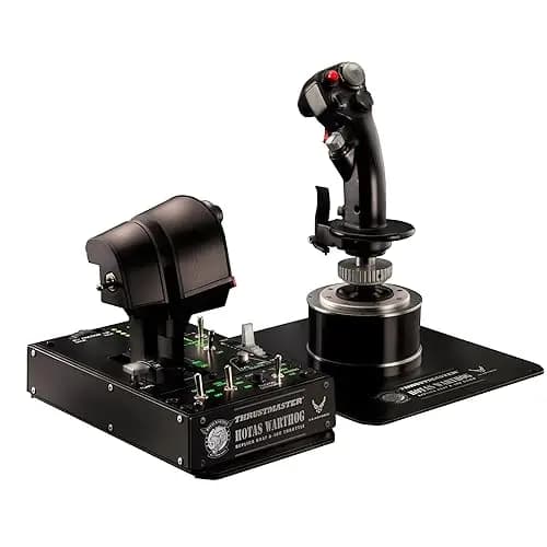 Thrustmaster Hotas Warthog – Réplica de Joystick y Doble Mando de Potencia A-10C – Tecnología Magnética H.E.A.R.T para PC – Construcción de Metal de Alta Precisión – Negro