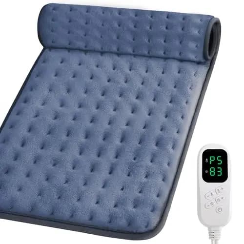 Manta Eléctrica Lumbar, Almohadilla Térmica Eléctrica con Función de Apagado Automático y 6 Niveles de Temperatura, para Espalda y Cuello, Hombros, Abdomen, Lavable a Máquina Esterilla Electrica