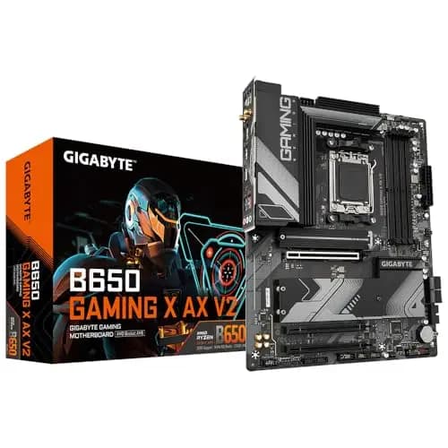 GIGABYTE B650 Gaming X AX V2 Placa Base - AMD Ryzen Serie 9000, VRM de 8+2+2 Fases, hasta 8000 MHz DDR5 (OC), 1xPCIe 5.0 + 2xPCIe 4.0 M.2, LAN 2,5 GbE, WiFi 6E, USB 3.2 Gen 2