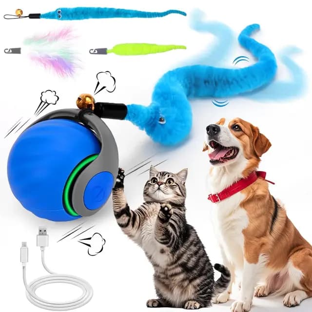 Juguete Interactivo Gato, Bola de Juguete Interactivo para Gatos,Speedy Tail 2.0, 2025 Nuevo Rey de la Bola de Juguete Interactiva, Juguetes para Gatos en Movimiento Recargables por USB – Imagen 1