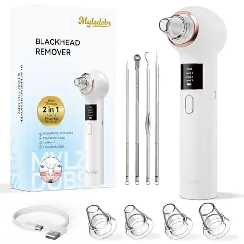 Succionador de puntos negros 5 Boquillas 3 Modos para limpieza facial | Limpieza Facial y Nasal Kit de Espinillas para Eliminar Comedones y Acné Graso,Blackhead remover pore vacuum