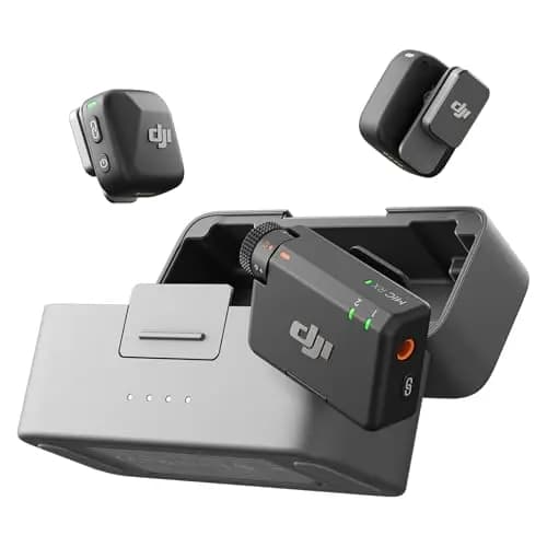 dji Mic Mini Micrófono Inalámbrico (2 TX + 1 RX + Estuche de Carga), superligero, 48 h de Uso, cancelación de Ruido, micrófono inalámbrico Profesional para cámaras/iPhone/Android, Vlogs, Streaming – Imagen 1