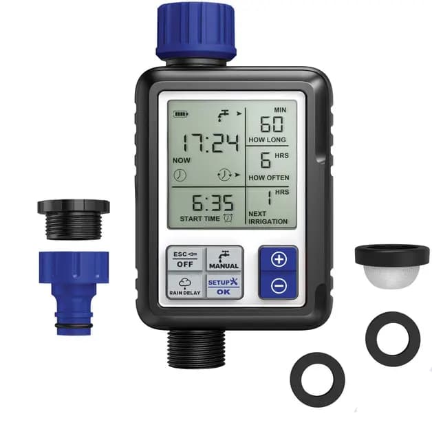 Aqua Control C4110 Digital de Riego con Pantalla Panorámica Extremadamente Fácil, Programador Full Vision 2, Observa Toda la Información de Programación a la Vez, 1 Salida – Imagen 1