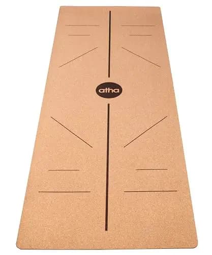 Esterilla de Yoga atha® CORK | Adherencia Natural que Mejora con el Sudor (4mm) | Higiénica y Antimicrobiana | Materiales Sostenibles y Duraderos | Correa Incluida