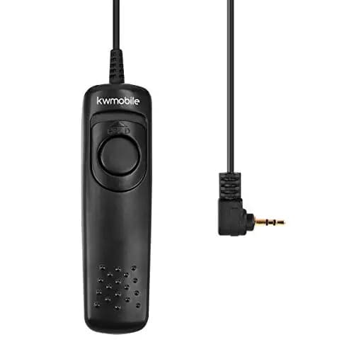 kwmobile Disparador Remoto para cámaras réflex - Mando a Distancia RS60-E3 - Cable Disparador para cámara DSLR - Compatible con Nikon Canon Samsung