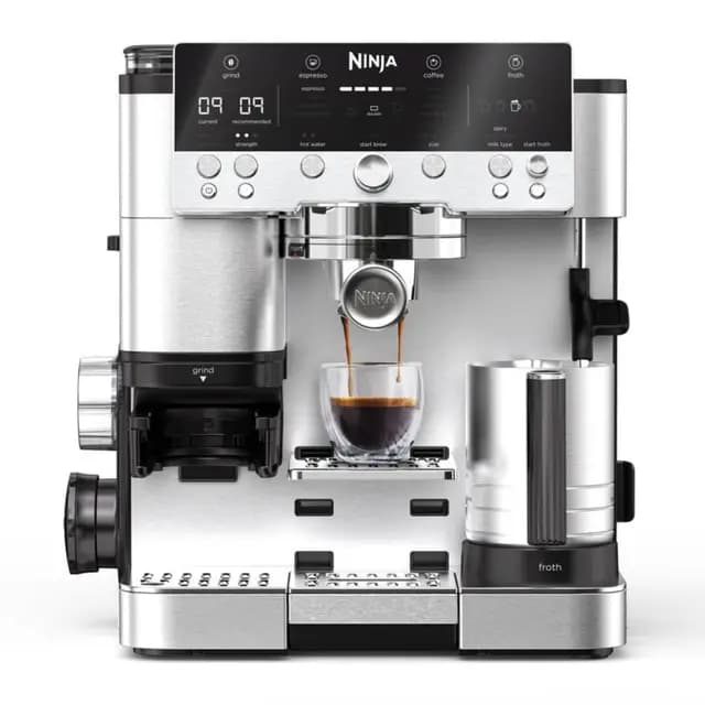 Ninja Luxe Premier Cafetera 3 en 1 para Espresso, Cold Brew y Café de Filtro con Molinillo y Espumador Integrados - 25 Ajustes de Molienda y 4 Preajustes de Espuma - Plata, ES601EU – Imagen 1