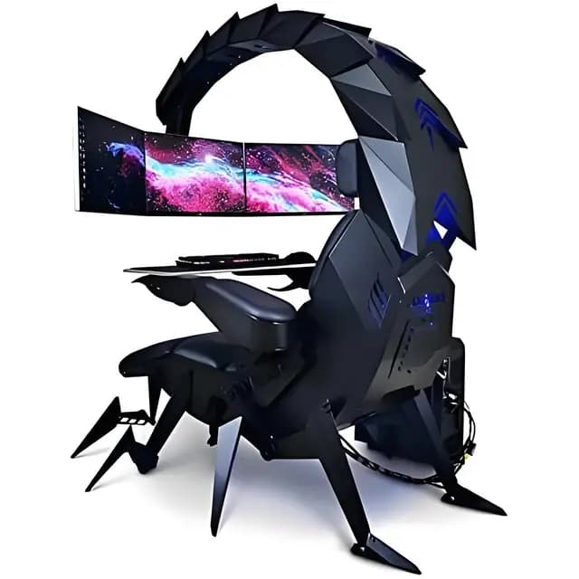 Silla Game Cockpit de Oficina y Juego, Ergonómica, Diseño Scorpion de Cápsula Espacial, para Computadora y Ver Video (Negro) – Imagen 1