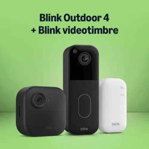 Blink Outdoor 4 Cámara con Videotimbre Blink (Negro), Sync Module Core incluido