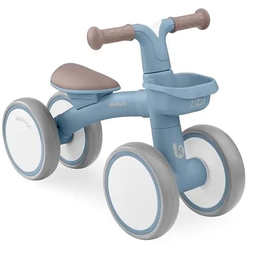 KikkaBoo Bicicleta Sin Pedales ZIPI, Correpasillos Bebé de 1 a 3 Años, Bicicleta Equilibrio, Bici Bebé con Canasta, Ajustable, Juguete para Niños, Azul