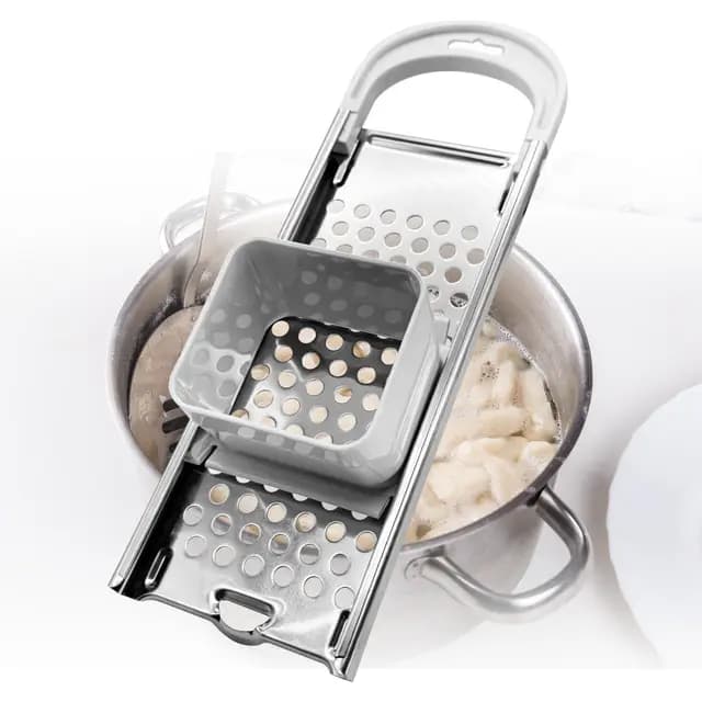 Rallador de Spätzle, Spaetzle Acero Inoxidable, Prensa Alemana Spätzle, Fabricante Fideos Apto Lavavajillas, Spaetzle Maker con Empujador Seguridad para Cocina Doméstica, Agarre Cómodo