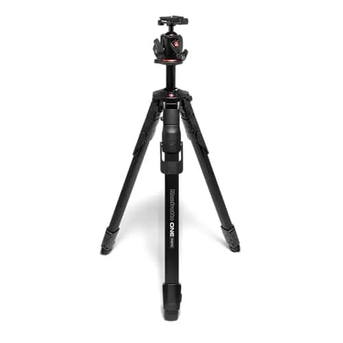 Manfrotto One Photo, Kit Trípode + Rótula XPRO Ball Arca‑Swiss, 12 kg de Carga, Columna Horizontal 90°, Patas XTEND, Columna Deslizante, Pies Modulares, para Cámaras DSLR y Mirrorless