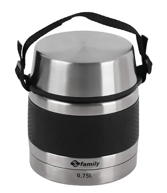 family Termo para Comidas de Acero Inoxidable, Recipiente Aislado para Sólidos y Líquidos con Recipiente Interiores para Sopas, Salsas o Ensaladas (750ML)