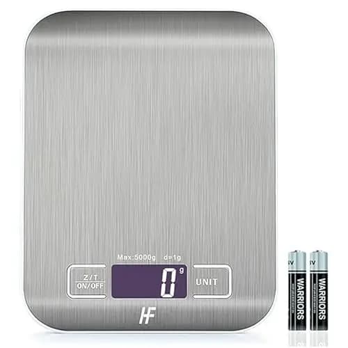 HomeFashion bascula cocina balanza cocina peso de cocina digital Báscula con Pantalla LCD, Acero Inoxidable, Balanza de Alimentos Multifuncional 5 kg/11 lbs