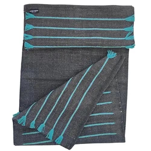 Esterilla de yoga 100% algodón orgánico antideslizante, alfombra ecológica tejida a mano, antideslizante y gruesa (24 x 72 x 5 mm) para fitness diario en casa, cómoda, extralarga