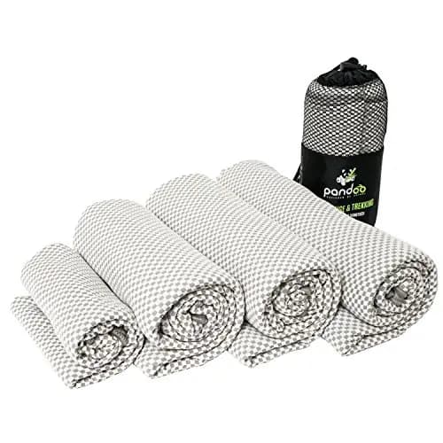 Pandoo Toalla de viaje de bambú ultraligera, muy absorbente, antibacteriana y secado rápido, mejor que las de microfibra habituales, Toalla para deportes, viajes, senderismo y baño, Todos los Tamaños y 5 colores