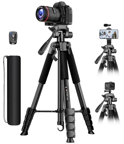Victiv 174cm Tripode Camara, Tripode para Movil con Soporte Teléfono & Control Remoto, Tripod Camara Reflex para Sony Nikon Canon, Ligero Trípode Móvil para iPhone 17/16/15/14/13/12Pro MAX